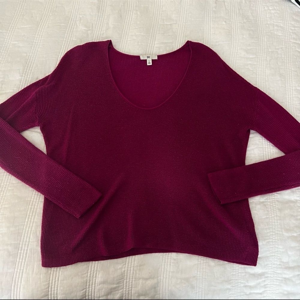 Nordstrom BP. Magenta/Pink Waffle Knit Sweater - Small
